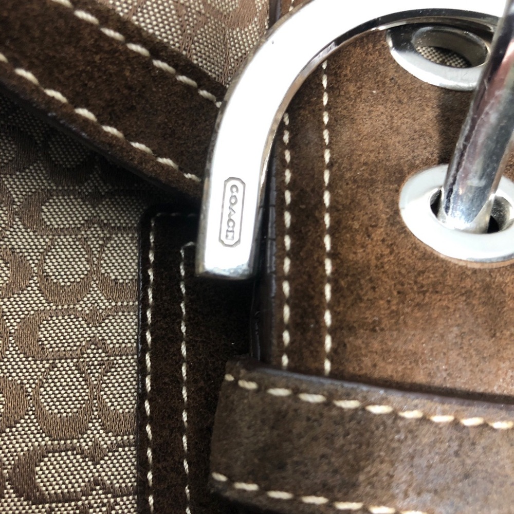 Coach 9764 SMALL Soho Brown Signature C Canvas Backpack w/Suede Trim - Picture 11 of 13